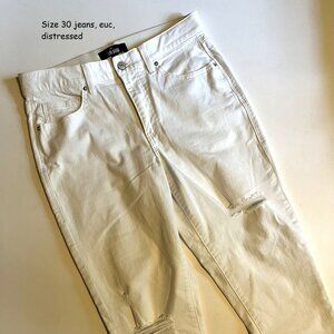 Size 30 Lularoe jeans, white distressed (135)